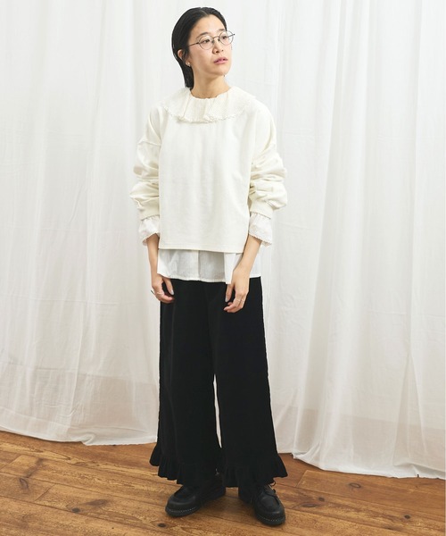 お値下げ☺︎11/4以降の配送になります⭐︎Fig London チュールパンツ CottonCupra twill pants（その他パンツ）｜fig London（フィグ