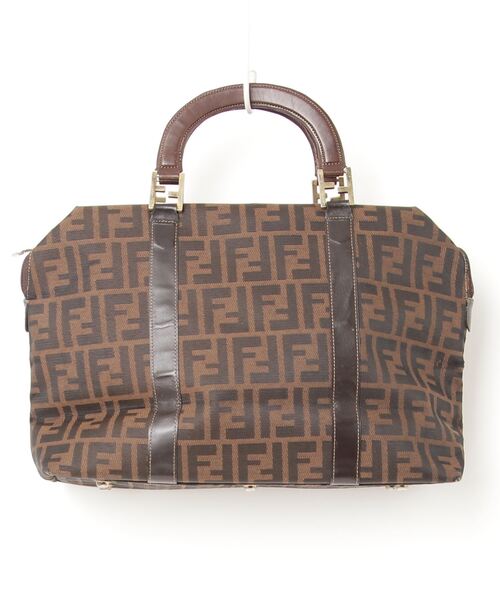 Fendi ボストン　バック フェンディ/ボストンバッグ/ズッカ柄/黒/ナイロンジャガード×レザー