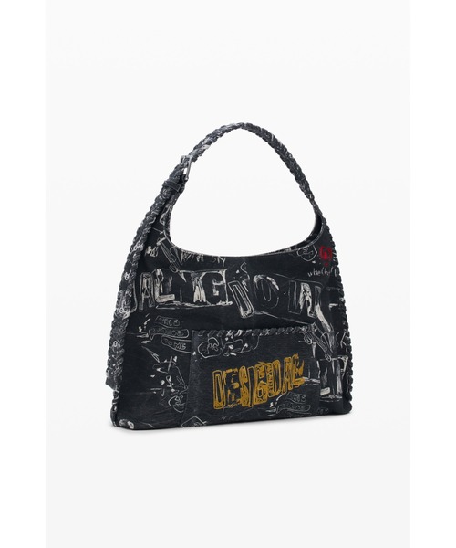 Desigual（デシグアル） ハンドバッグ グラフィティロゴ刺繍ホーボー