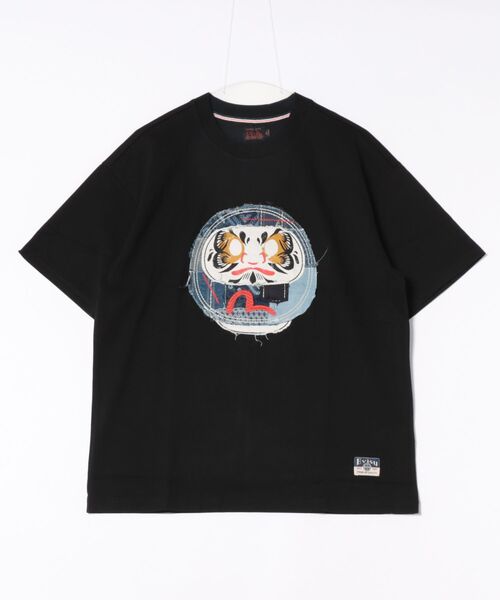 エヴィス（EVISU）/【EVISU】HT SASHIKO DARUMA APPLIQUE S/S TEE EVISU（エヴィス） tシャツ 「EVISU」HT SASHIKO DARUMA APPLIQUE S/S