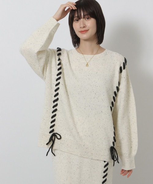 LAKOLE（ラコレ） ニット セーター ハンドステッチニットプルオーバー