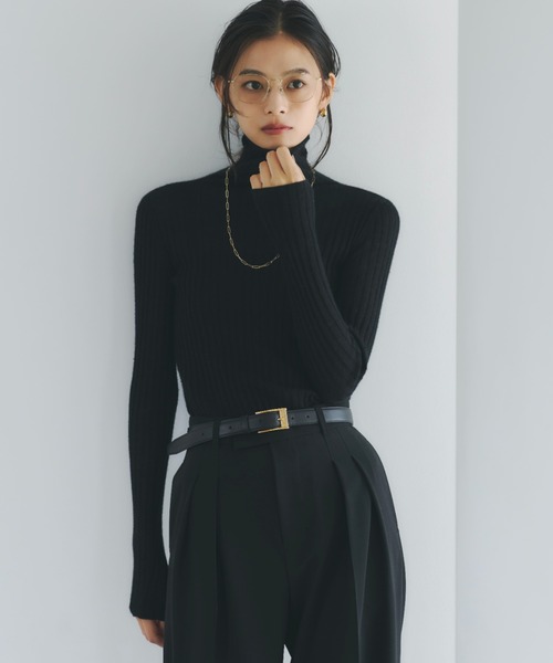 ほぼ新品♪2023年秋冬製♪カシミヤ100%タートルネックプルオーバー anuans（アニュアンス） ニット セーター カシミヤ100シアー