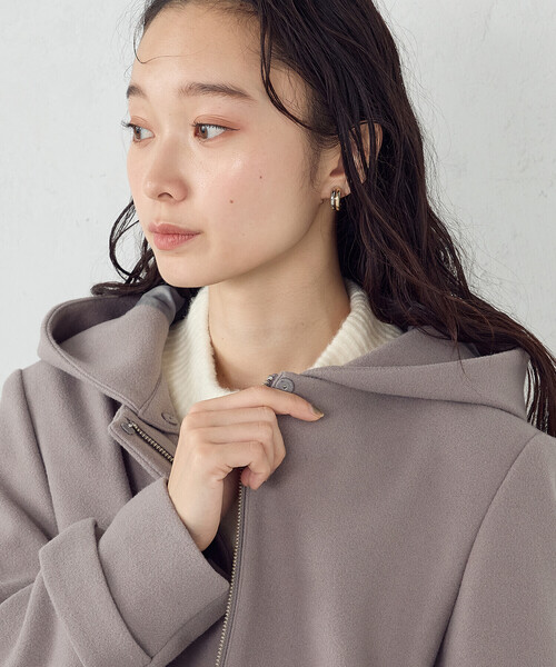 COMME CA ISM（コムサイズム） コート アウター 2WAYフーデッド