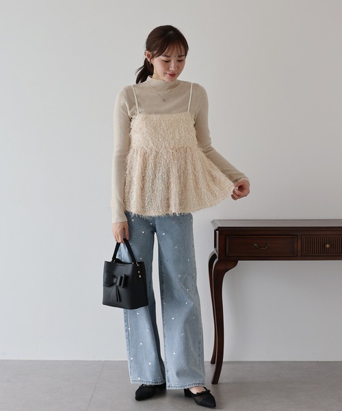 BLUEEAST（ブルーイースト） キャミソール フェザーフリンジビスチェ