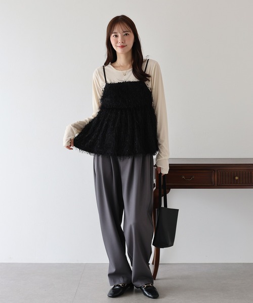 BLUEEAST（ブルーイースト） キャミソール フェザーフリンジビスチェ