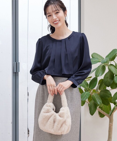ADORE アドーア アシンメトリー ドレープ ブラウス ブラック Tiaclasse ブラウス シャツ アシンメトリードレープブラウス