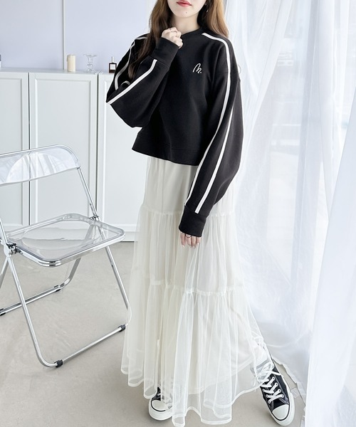 「mily bilet」 スウェットカットソー MEDIUM ブラック レディース_画像3