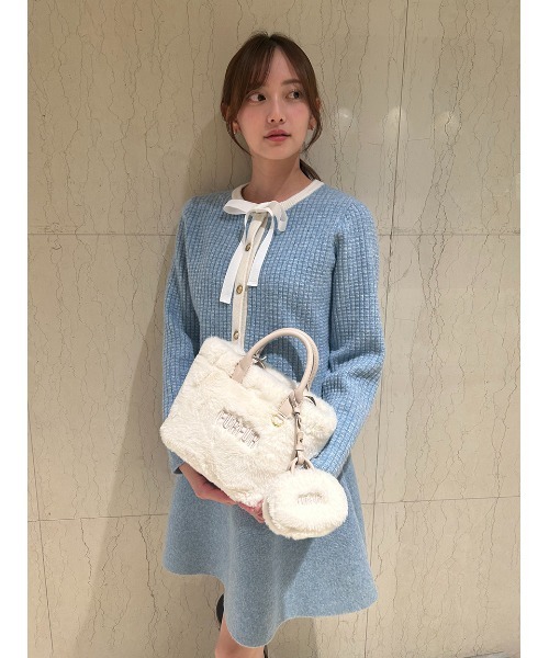 美品FURFUR ニットワンピース　セットアップ　ライトブルー　F FURFUR（ファーファー） ワンピース 「WEB・一部店舗限定カラー