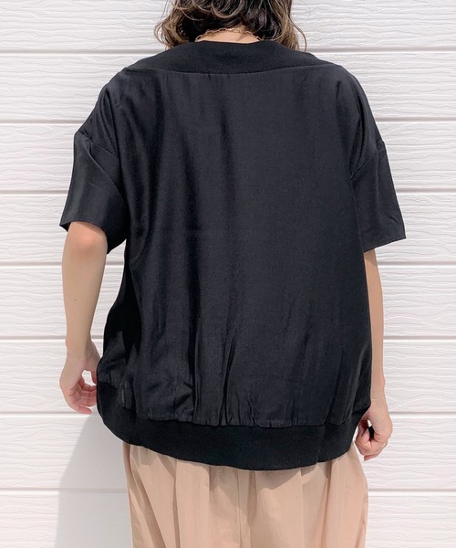 「Q」 半袖ブラウス MEDIUM ブラック レディース_画像5