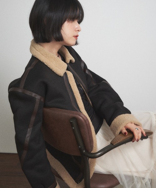 Shelly island（シェリーアイランド） ムートンコート ボアコート エコ