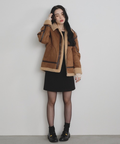 Shelly island（シェリーアイランド） ムートンコート ボアコート エコ