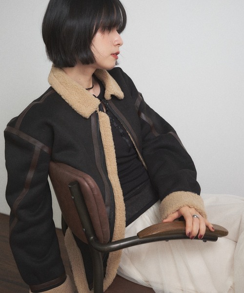 Shelly island（シェリーアイランド） ムートンコート ボアコート エコ