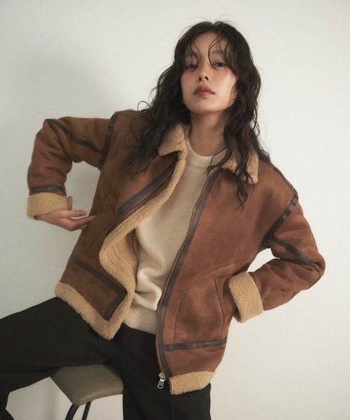 Shelly island（シェリーアイランド） ムートンコート ボアコート エコ