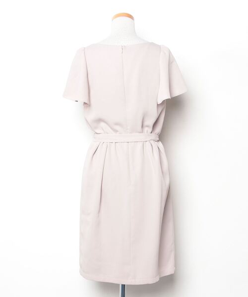 「Debut de Fiore」 半袖ワンピース 36 ベージュ レディース_画像2