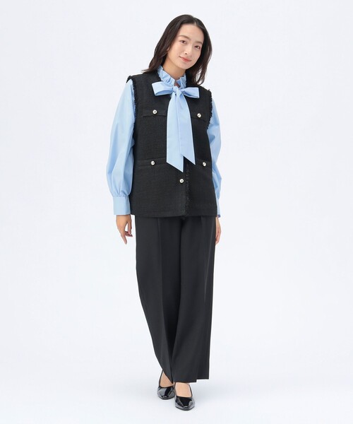 BEAMS HEART ジレ ベスト ネイビー 新品タグ付ヘリンボーン ベスト BEAMS HEART（ビームスハート）の「BEAMS HEART / ジレ パンツセット