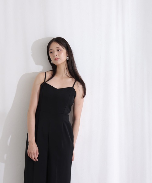 PourVous（プールヴー） パンツドレス ペタルテクスチャー2点セット