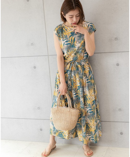 「PREFERIR」 ノースリーブワンピース SMALL イエロー レディース_画像3