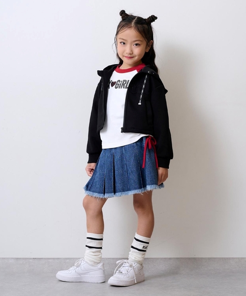 初代BABYLパーカー バックミルズロゴジップパーカー(80cm ラベンダー): キッズ - ナルミヤ