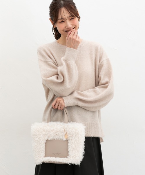 Honeys（ハニーズ） ハンドバッグ 合皮コンビファーバッグ : ZOZOTOWN 