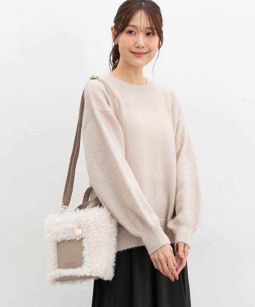Honeys（ハニーズ） ハンドバッグ 合皮コンビファーバッグ : ZOZOTOWN