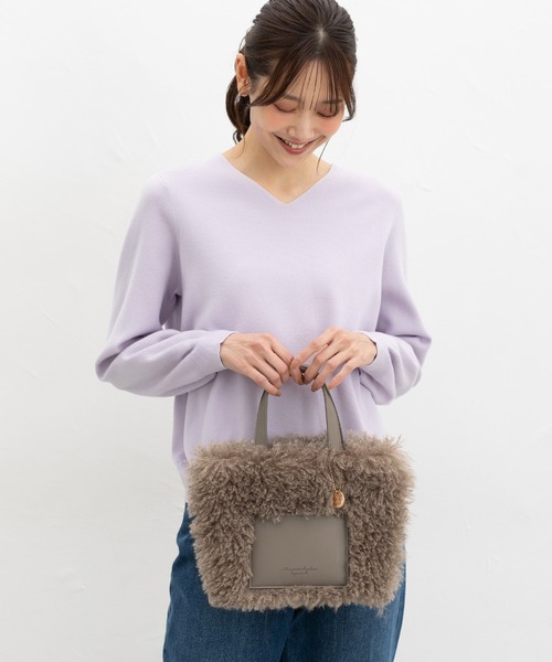 Honeys（ハニーズ） ハンドバッグ 合皮コンビファーバッグ : ZOZOTOWN