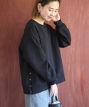 トレーナー スウェット サイドドットボタンポン...の詳細画像1