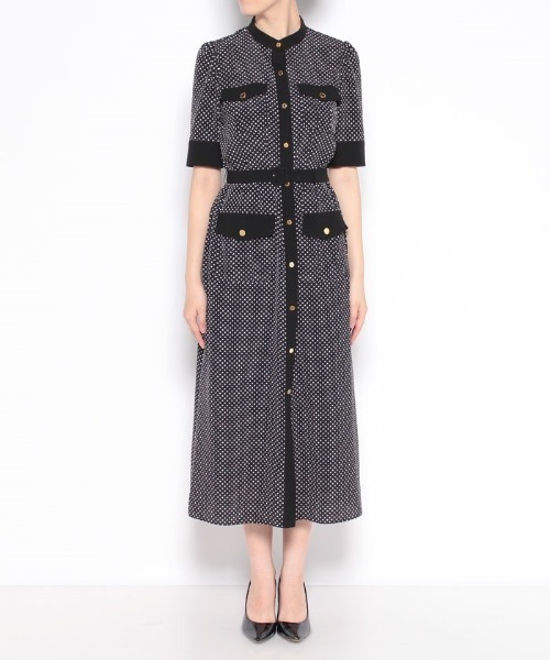 「LOULOU WILLOUGHBY」 半袖ワンピース 2 ブラック レディース_画像3