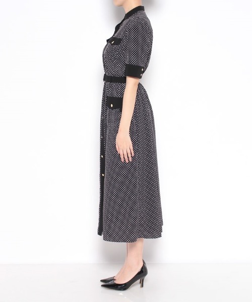 「LOULOU WILLOUGHBY」 半袖ワンピース 2 ブラック レディース_画像4