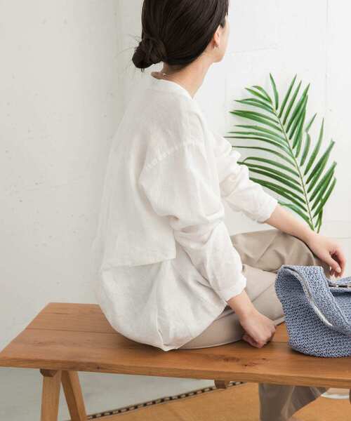 「URBAN RESEARCH DOORS」 長袖カットソー MEDIUM ライトブルー レディース_画像2