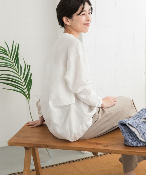 「URBAN RESEARCH DOORS」 長袖カットソー MEDIUM ライトブルー レディース_画像3