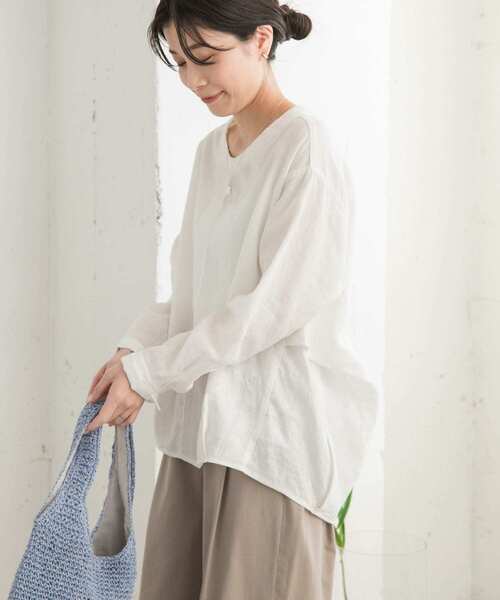 「URBAN RESEARCH DOORS」 長袖カットソー MEDIUM ライトブルー レディース_画像5