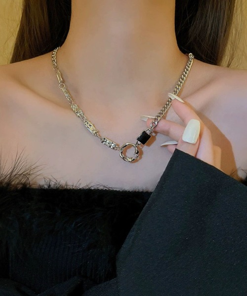 NO WAY ネックレス /Bz/ブラックストーンモチーフネックレス(RZ