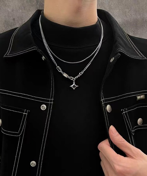 NO WAY ネックレス /Bz/ブラックストーンモチーフネックレス(RZ