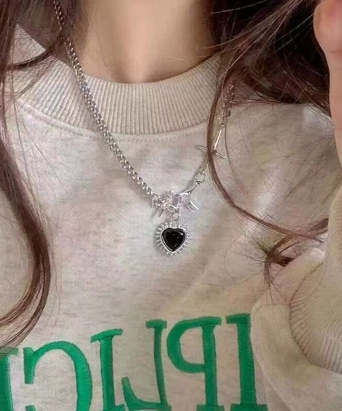NO WAY ネックレス /Bz/ブラックストーンモチーフネックレス(RZ