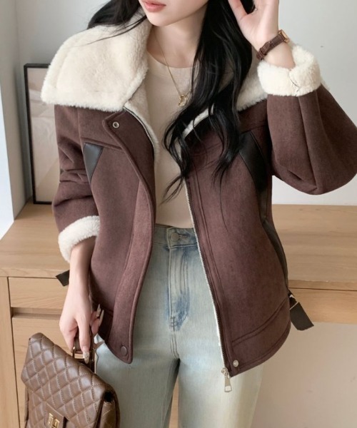 ABITOKYO（アビトーキョー） ブルゾン アウター ボア襟ショート丈