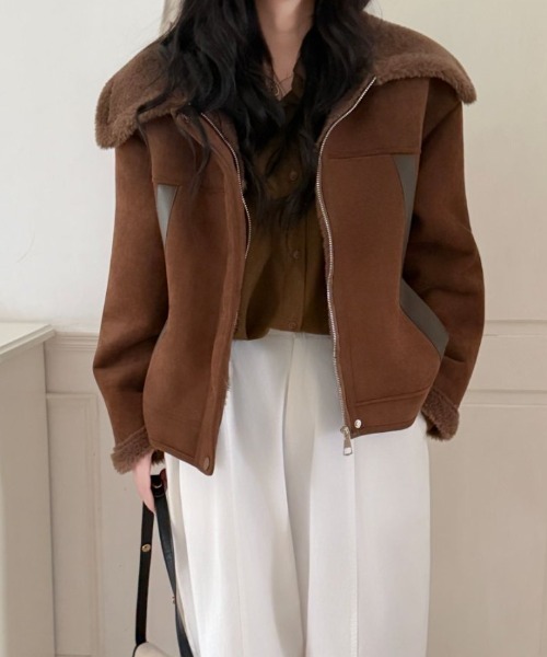 ABITOKYO（アビトーキョー） ブルゾン アウター ボア襟ショート丈