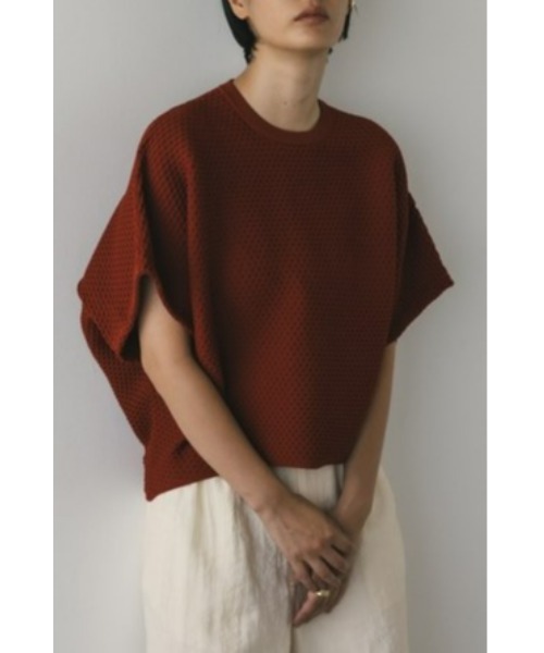 「STYLEMIXER」 半袖ニット FREE ブラウン レディース_画像3