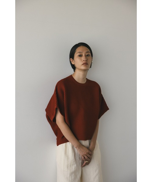 「STYLEMIXER」 半袖ニット FREE ブラウン レディース_画像5