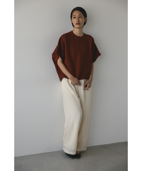 「STYLEMIXER」 半袖ニット FREE ブラウン レディース_画像6