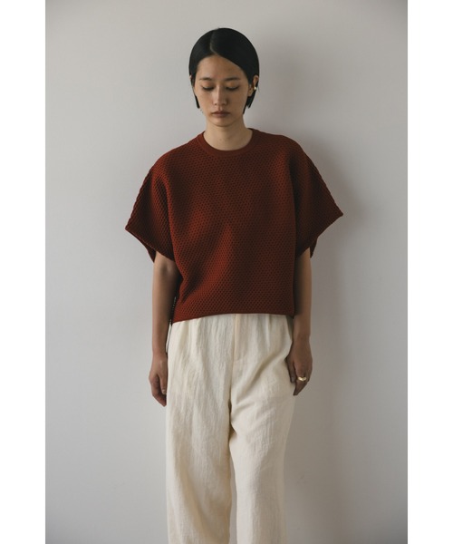 「STYLEMIXER」 半袖ニット FREE ブラウン レディース_画像7