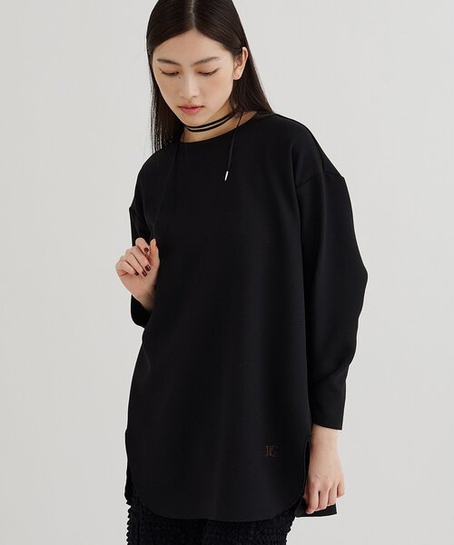 23AW Whim Gazette ウィムガゼット プルオーバー ブラウス　黒 Whim Gazette（ウィム ガゼット） ブラウス シャツ Vガゼットプル