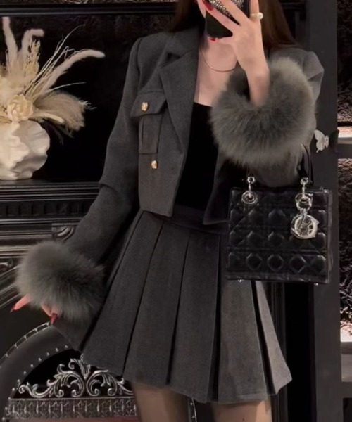 セットアップ ショートジャケット＋プリーツスカートセットアップ レディース | LACーVERT | 03