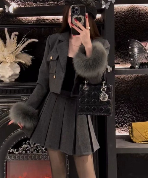 セットアップ ショートジャケット＋プリーツスカートセットアップ レディース | LACーVERT | 04