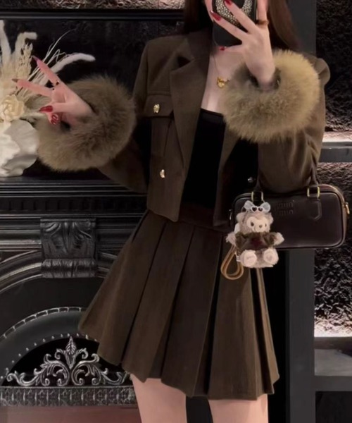 セットアップ ショートジャケット＋プリーツスカートセットアップ レディース | LACーVERT | 06