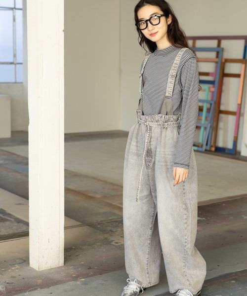 ニコアンドnikoanderinko大人なセットプルオーバーグレーlong新品 niko and…（ニコアンド） オーバーオール FREE グレー レディース