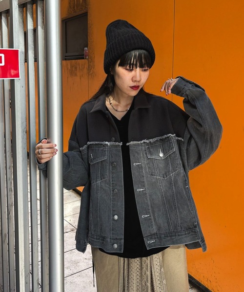 niko and…（ニコアンド） デニムジャケット FREE グレー レディース