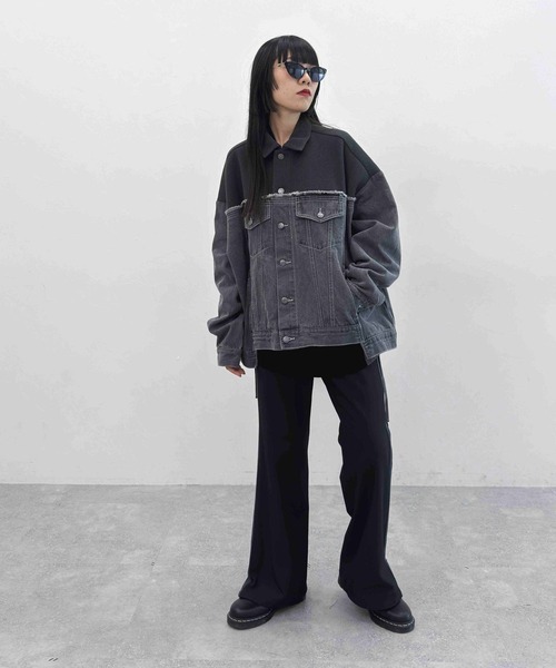新品⭐︎niko and ニコアンド　Gジャン　チャコールグレー　フリーサイズ niko and…（ニコアンド） デニムジャケット FREE グレー レディース
