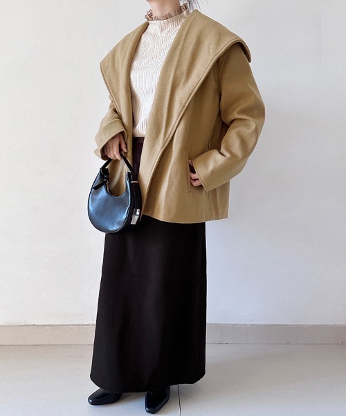 チェスターコート グレージュ ロング丈 ベルト付 WYM ATTACHMENT 楽天