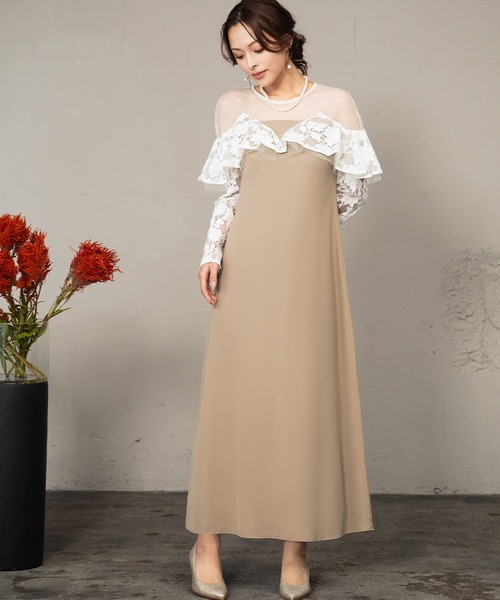 GIRL DRESS FOR NOW ドレス レースラッフルドレス チュール シアー