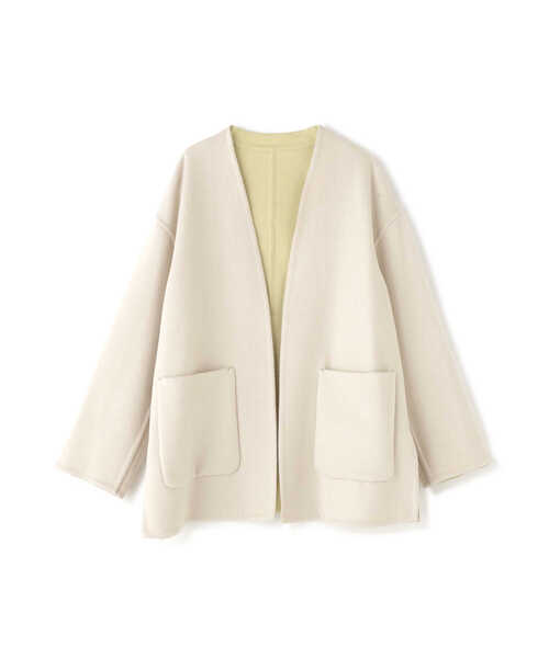 「NATURAL BEAUTY BASIC」 ノーカラーコート MEDIUM ホワイト系その他 レディース_画像4